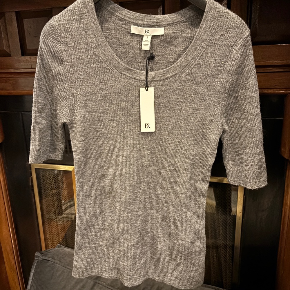 Banana Republic Charcoal Knit Cashmere Sweater